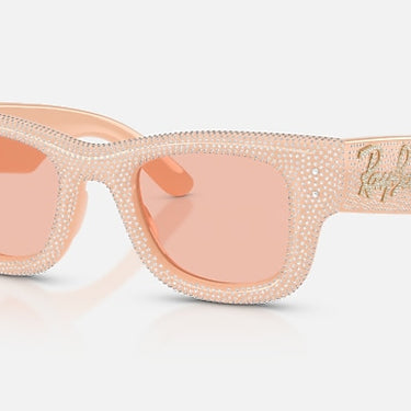 Ray-Ban RB4940BP 688984 Wayfarer Puffer Crystal Pavé effen nude – schuin vooraanzicht
