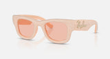 Ray-Ban RB4940BP 688984 Wayfarer Puffer Crystal Pavé effen nude – schuin vooraanzicht