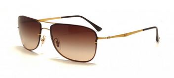 Ray-Ban Zonnebril RB8054 Sandblast gold brown gradient