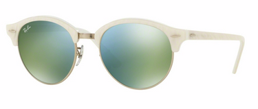 Ray-Ban Clubround RB4246 988/2X Top Wrinkled White On White